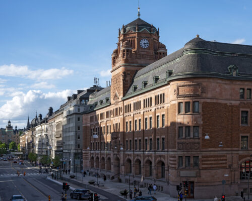 building of the former royal post at the street Vasagatan in Stockholm, Sweden